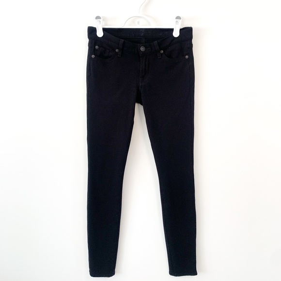 7 For All Mankind Gwenevere Black Skinny Jeans Size 24 - Picture 2 of 5